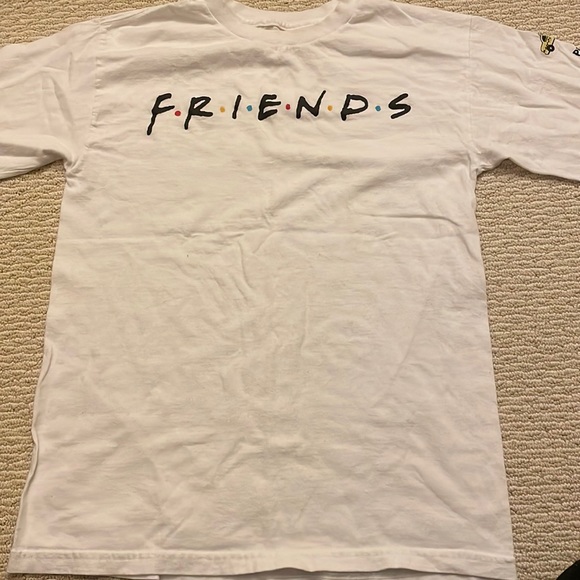 Whites Long Sleeve Friends Tee with graphics on the sleeve - Picture 1 of 4